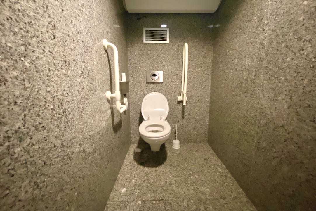 Vista del interior del aseo PMR de hombres