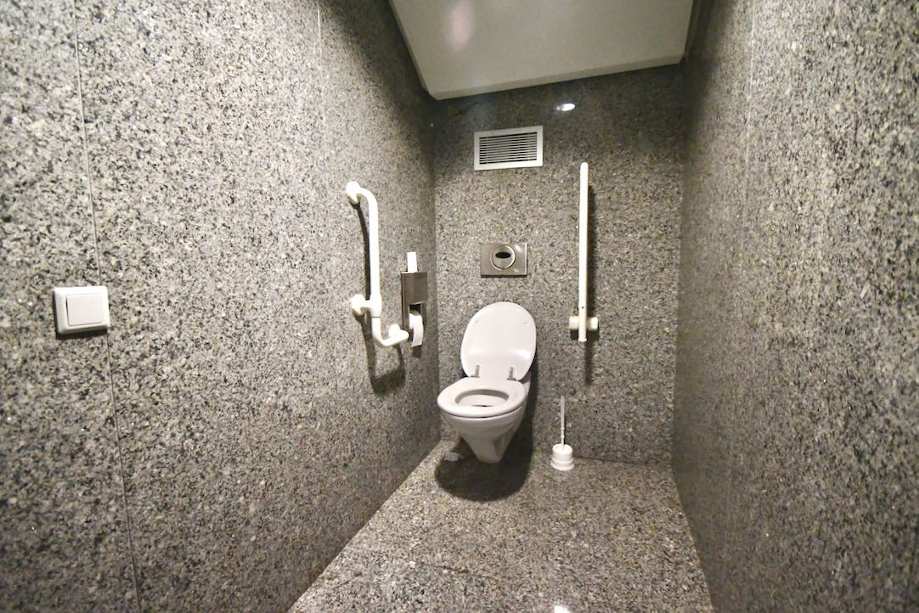 Vista del interior del aseo PMR de hombres
