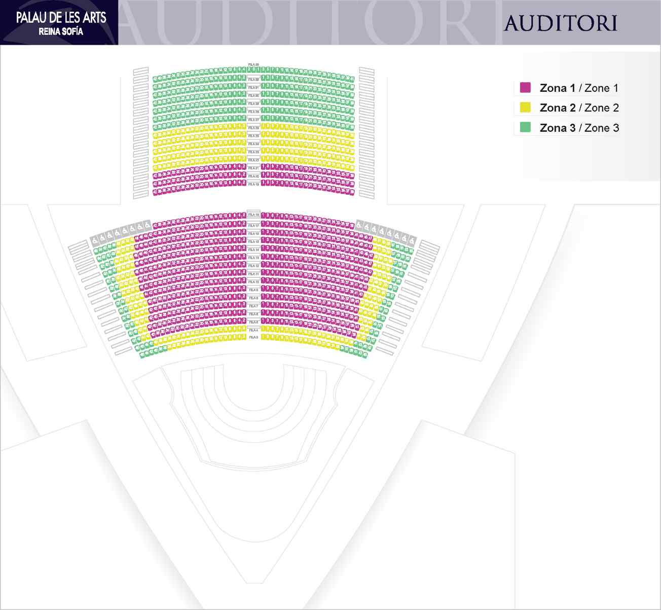 Plano de butacas del AUDITORI