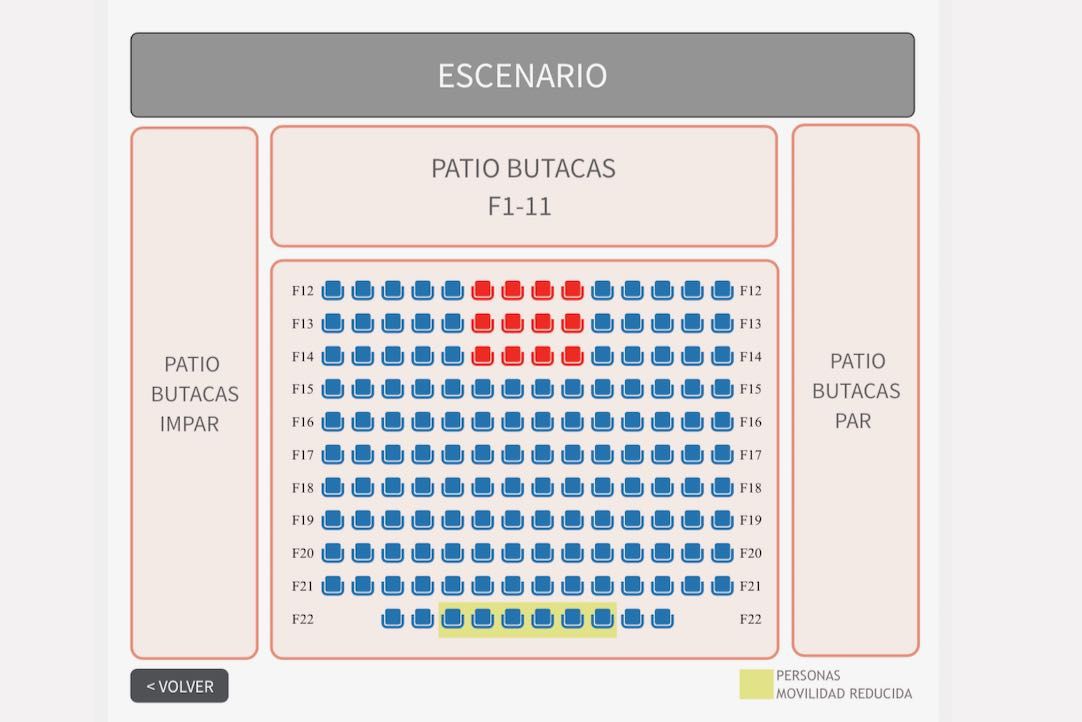 Mapa Localidades Teatro/Auditorio Zona PMR
