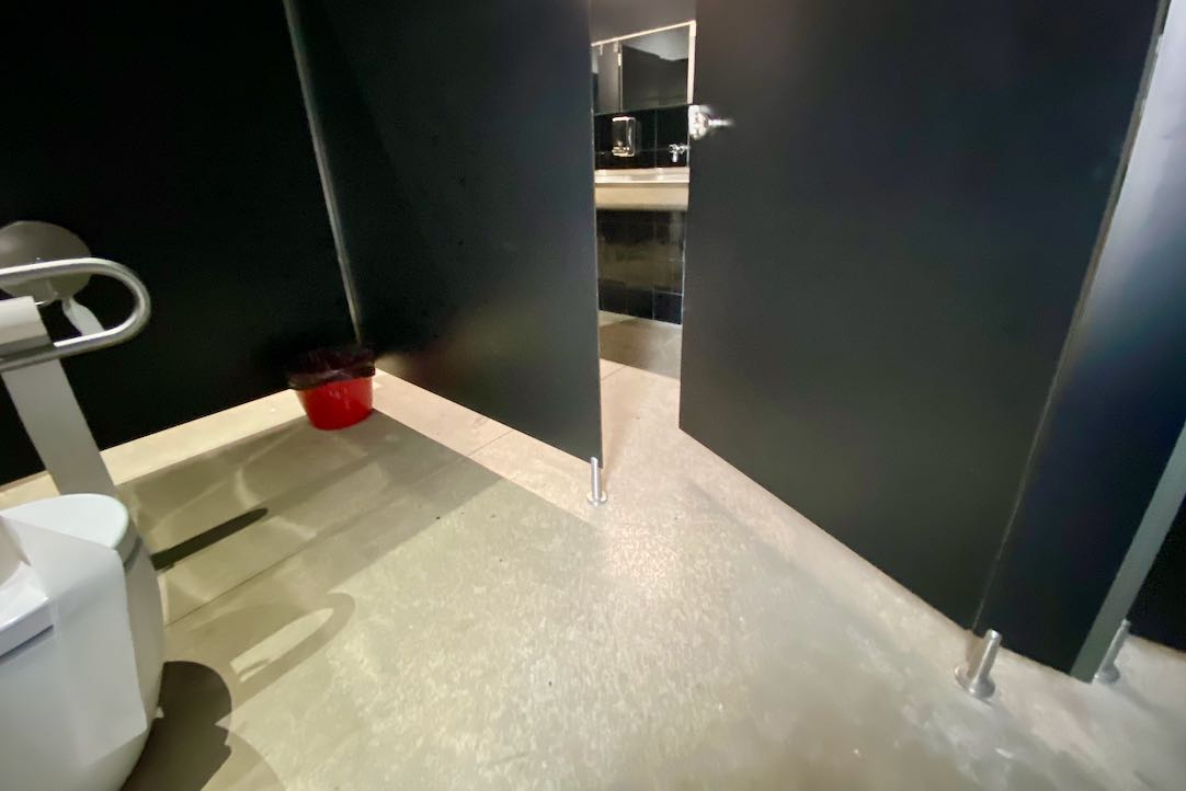Aseo accesible para las PMR. Vista de la puerta desde el interior