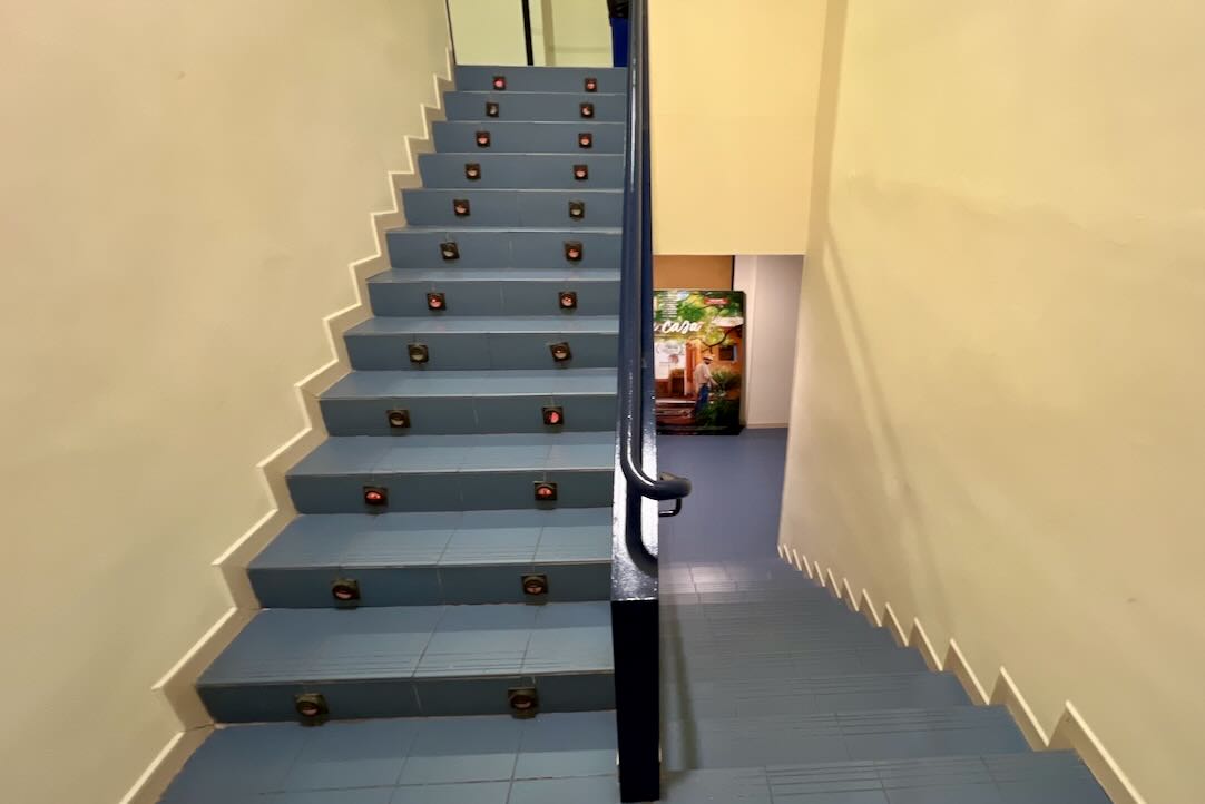 Escalera de acceso a aseos generales