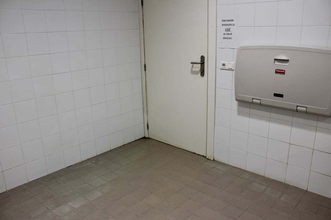 Vista de la puerta desde el interior del aseo accesible