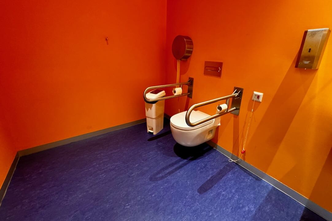 Aseo accesible para mujeres. Inodoro