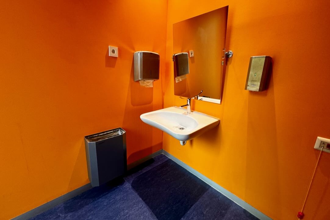 Aseo accesible para hombres. Lavabo