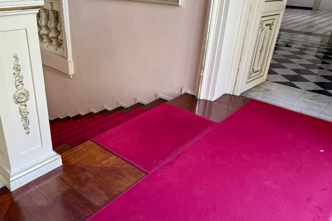 Entrada a la sala con moqueta